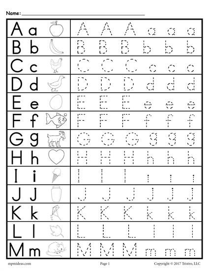 Kindergarten Worksheets Printable Alphabet Tracing Worksheets Pdf