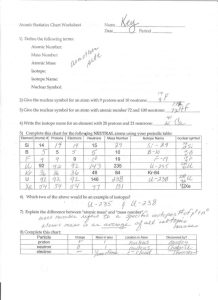 Chemistry Unit 4 Worksheet 2 —