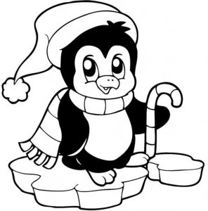 Christmas Penguin Coloring Pages Free download on ClipArtMag