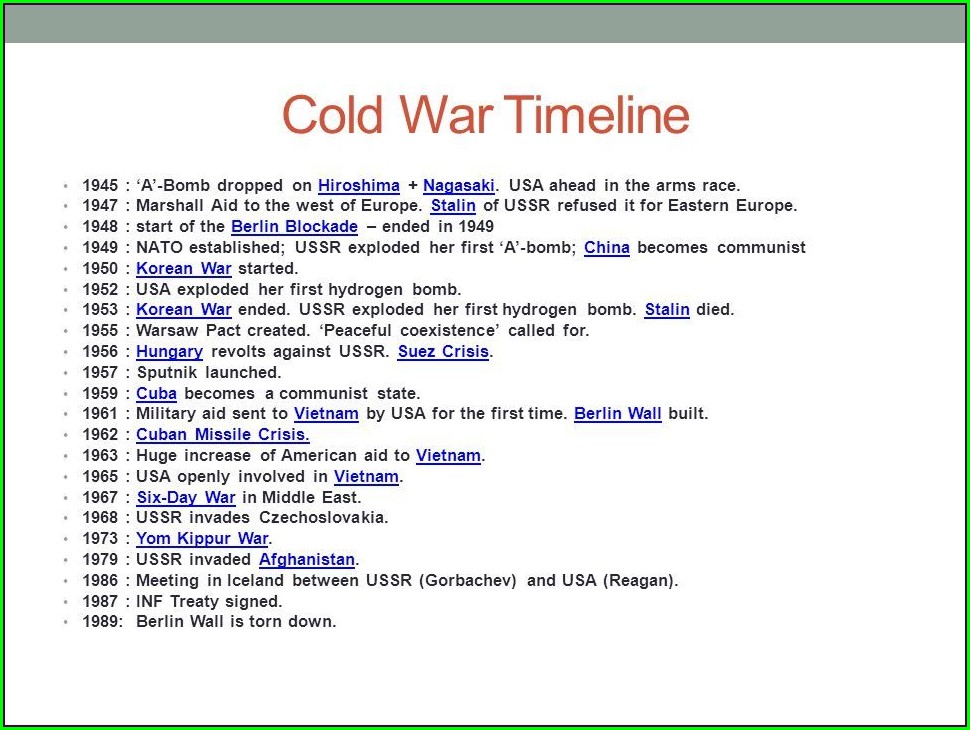 Overview Of The Cold War Worksheet Answer Key