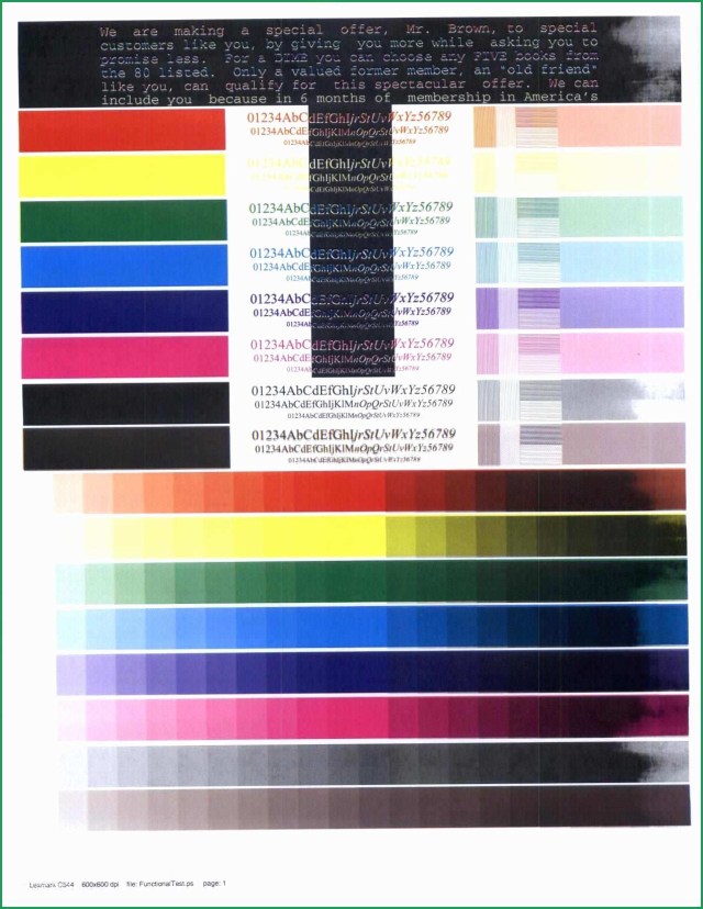 Printer Test Color Page