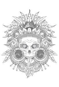 Skull Coloring Pages for Adults