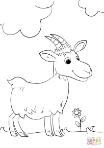 Cute Cartoon Goat coloring page Free Printable Coloring Pages