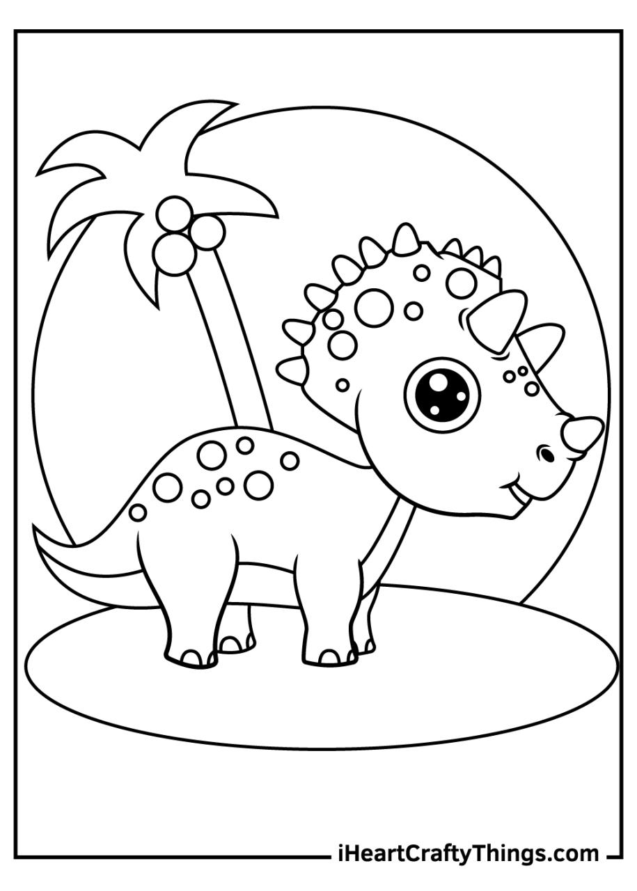 Cute Dinosaurs Coloring Pages (Updated 2021)