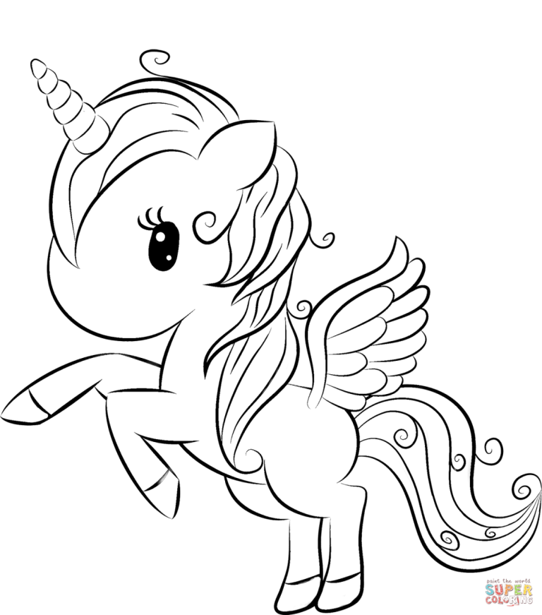 Adorable Unicorn Coloring Pages