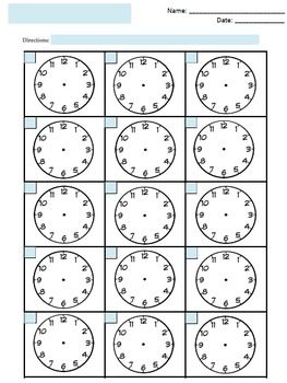 Printable Blank Clock Worksheets Free