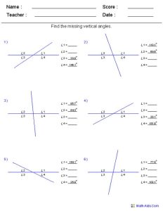 Mathworksheets4kids Angles In Transversal Answer Key angles