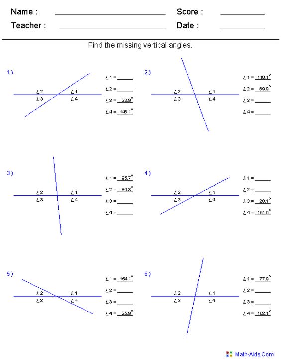 Angles Formed By A Transversal Worksheet Answer Key