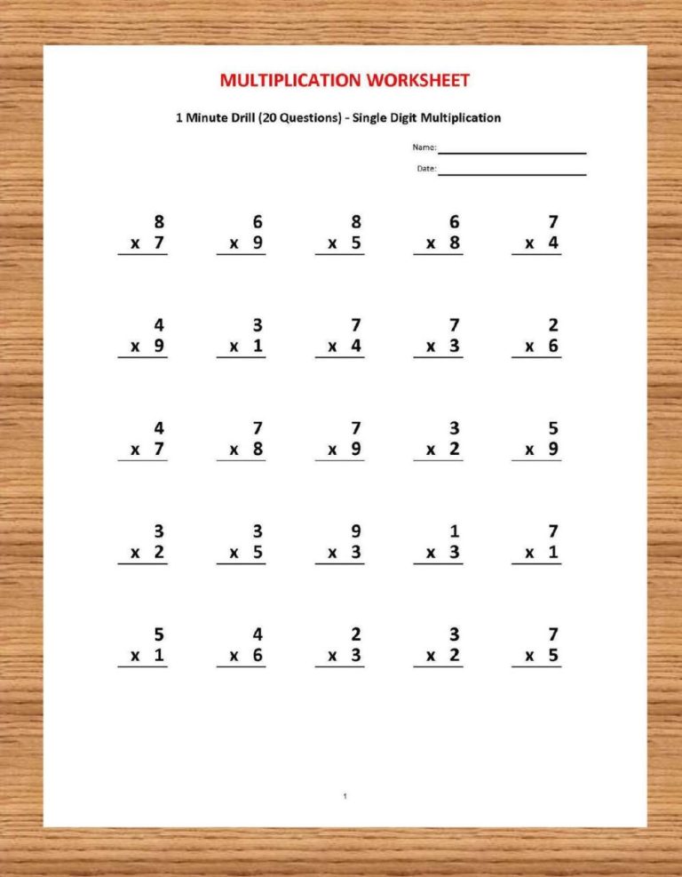 Pdf Multiplication Worksheets For Grade 2 With Pictures