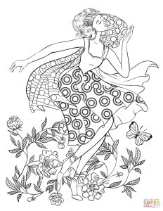 Dancing Woman from the 70's coloring page Free Printable Coloring Pages