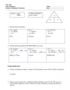 8+ Density Math Skills Worksheet Density worksheet, 8th grade math