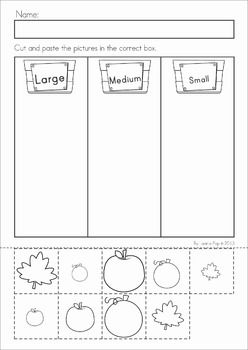 Preschool Worksheets Big Medium Small