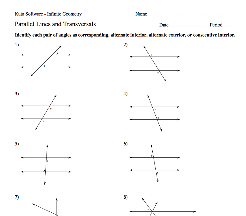 Angle Pair Relationships Practice Worksheet Answer Key