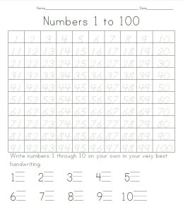 Writing Numbers To 100 Worksheet schematic and wiring diagram