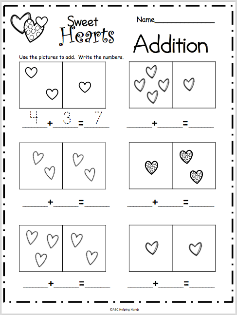 Simple Math Addition Worksheets For Kindergarten