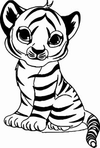 Printable Baby Animal Coloring Pages Awesome Nice Cute Baby Tiger