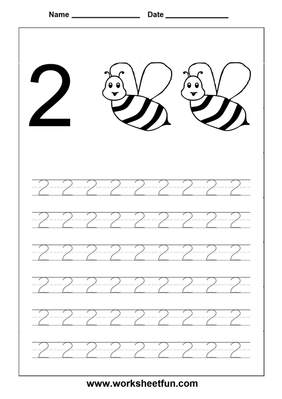 Printable Number 2 Worksheets For Kindergarten