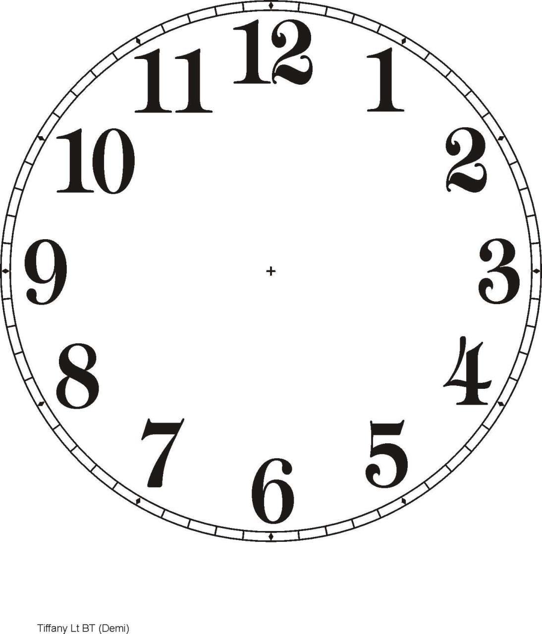 Template Free Printable Blank Clock Worksheets