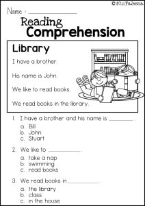 1st Grade Kindergarten Reading Comprehension Worksheets Pdf Free