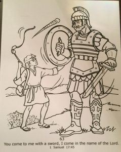 David and Goliath color sheet Bible coloring pages, Coloring pages