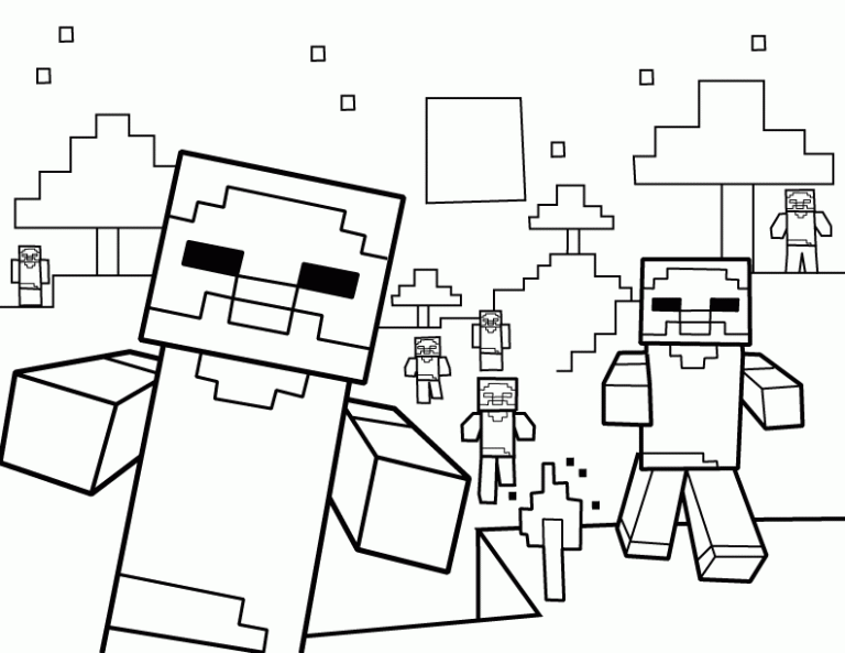 Minecraft Zombie Coloring Pages