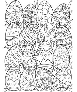 Easter Eggs Surprise Coloring Page