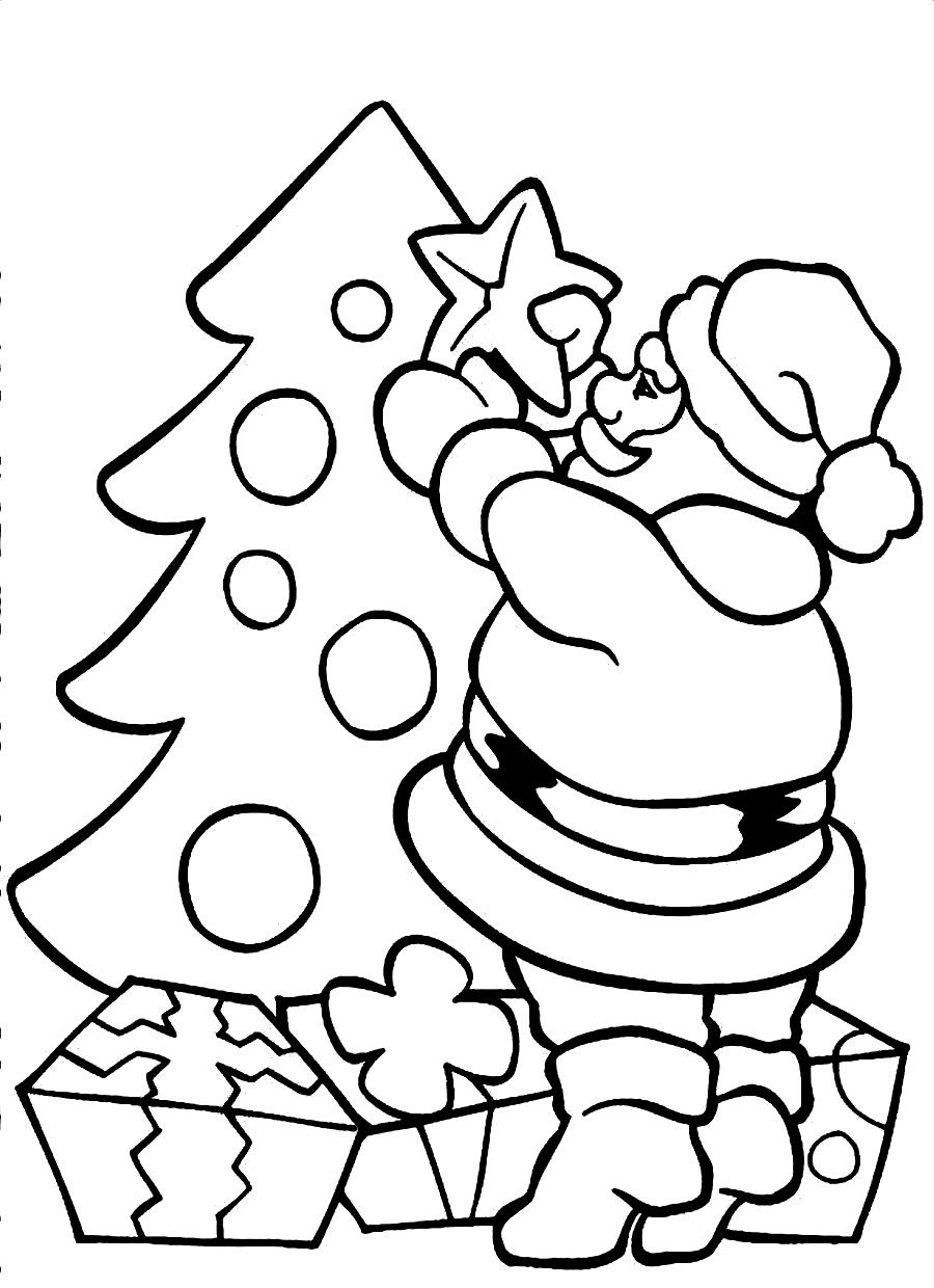 Easy Christmas Coloring Pages For Kids at Free