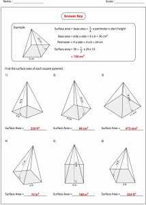 50 Surface area Of Pyramid Worksheet in 2020 Area worksheets