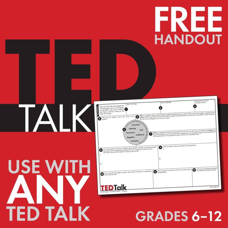 Worksheet Ted Talk Template Pdf