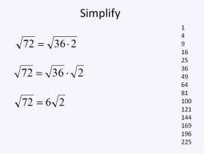 Irrational Square Roots (Simplifying Math) Evaluating algebraic