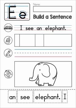 Kindergarten Preschool Letter E Worksheets