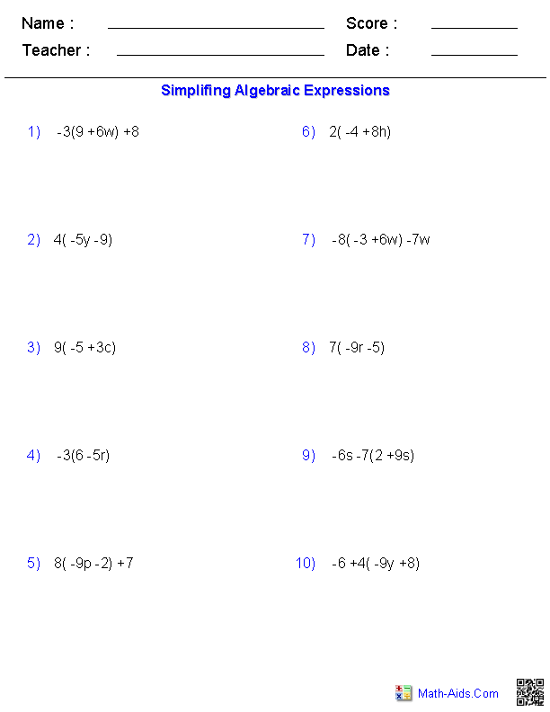 Simple Equations Worksheets Grade 7 Pdf