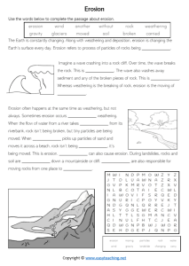 Weathering and Erosion Worksheets (and Deposition) •