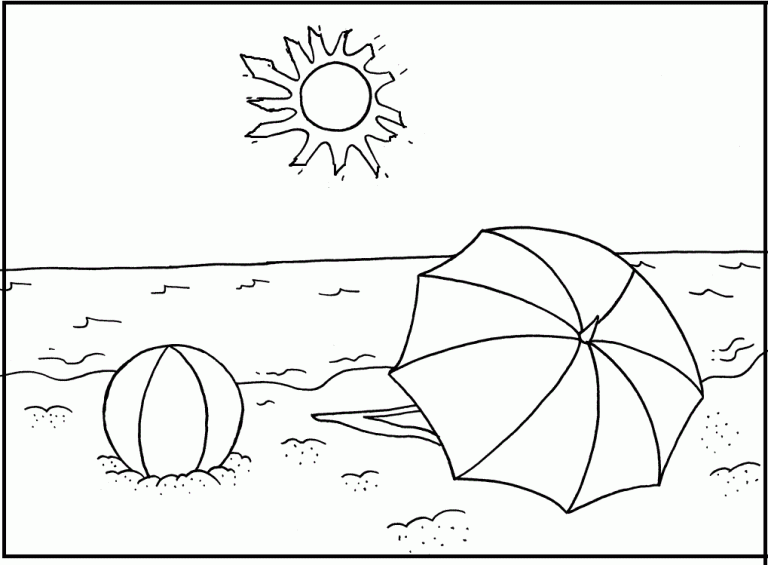 Beach Summer Coloring Pages
