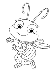 Dancing Honey Bee Coloring Pages Coloring Sky in 2021 Bee coloring