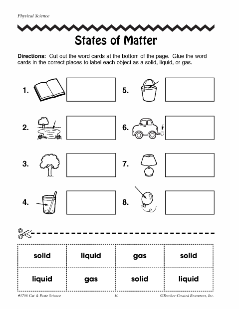 Science Matter Worksheets Grade 2