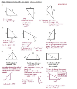 Math Plane Right Triangle Review