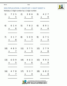 Two Digit By One Digit Multiplication Coloring Worksheets