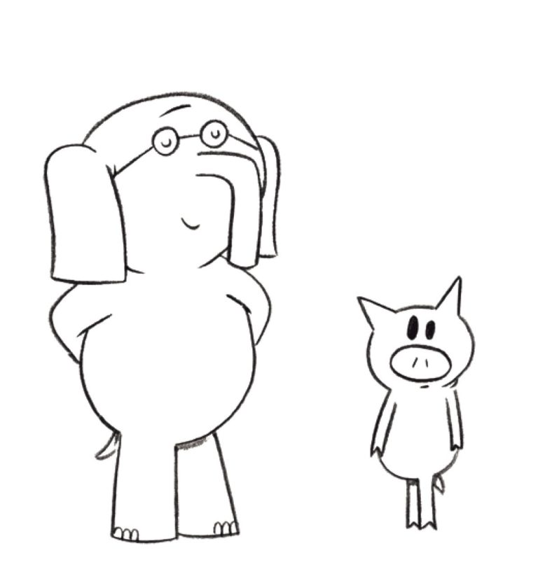 Elephant And Piggie Coloring Pages