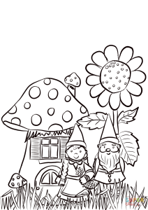 Garden Gnomes Family coloring page Free Printable Coloring Pages