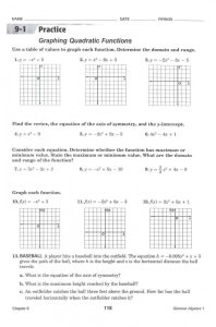 Graphing Quadratic Equations Worksheet Answer Key Algebra 1 Tessshebaylo