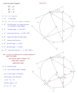 Letspracticegeometry 2010 Answer Key Central Angles And Inscribed