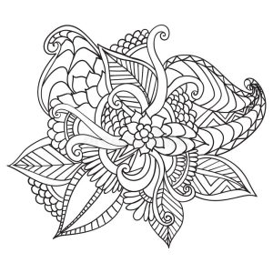 Hand Drawn Artistic Ethnic Ornamental Patterned Floral Frame in Doodle