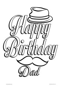 Happy Birthday for Dad Coloring Page Coloring with Kids