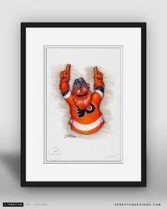 Gritty Philadelphia Flyers Mascot Ink Sketch Print S. Preston Art