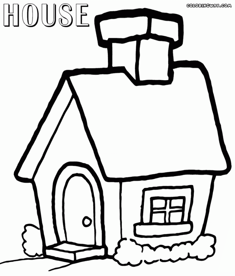 House Coloring Page For Kids