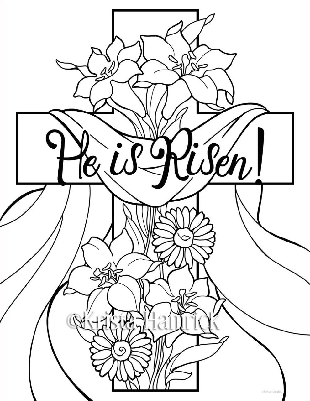 He is Risen 2 Easter coloring pages for children