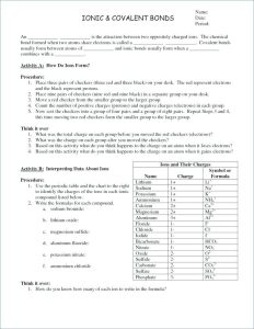 Ionic and Covalent Bonding Worksheet Answer Key