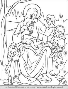 Jesus Let the Little Children Come to Me Coloring Page