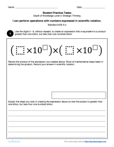 8.EE.4 Use Scientific Notation Math Expressions & Equations 8th